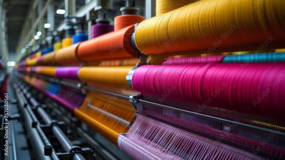 Large-scale textile machines weaving Large-scale textile machines weaving