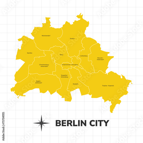 Berlin City map illustration. Map of the city in Germany