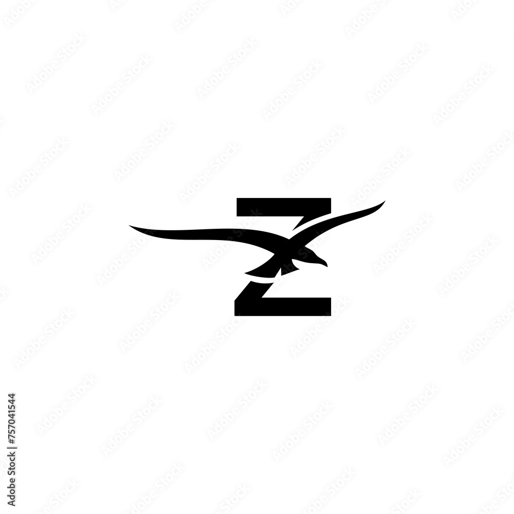 bird logo with letter in black color bird logo with letter in black color