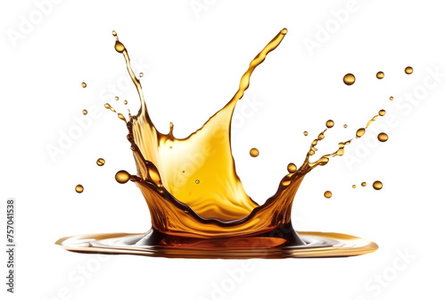 Oil splash in shape of crown isolated on transparent background for design.