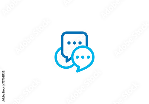 simple talk chat communication icon logo design