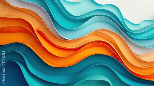 A colorful wave with blue and orange stripes