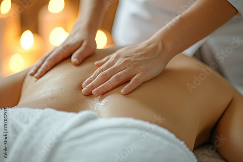 A woman is getting a massage