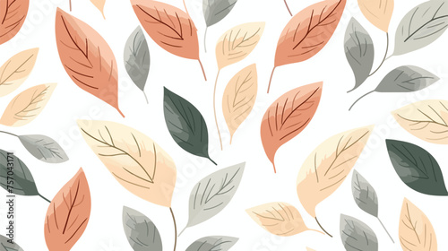 Leaf Vintage Ornament Wallpaper Background flat vector