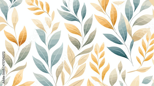 Leaf Vintage Ornament Wallpaper Background flat vector