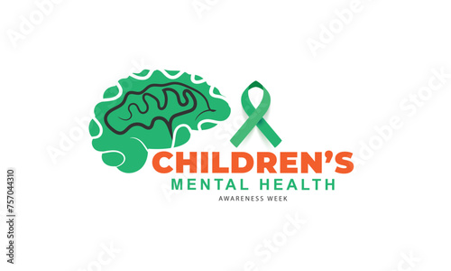 Children's mental health awareness week. background, banner, card, poster, template. Vector illustration.