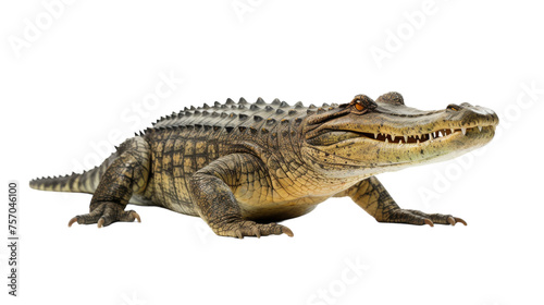 Serene Crocodile Close-Up on transparent background