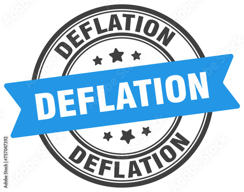 deflation stamp. deflation label on transparent background. round sign