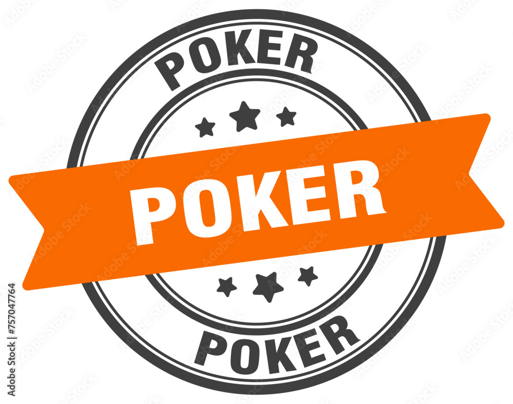 Fototapeta premium poker stamp. poker label on transparent background. round sign