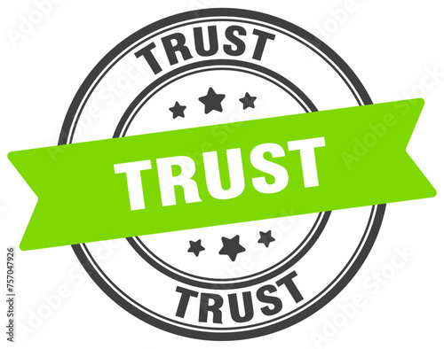 trust stamp. trust label on transparent background. round sign