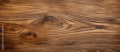 A closeup of a brown hardwood plank with a knot in it, showcasing the natural pattern of the wood. This piece is perfect for wood flooring, with the potential to enhance with wood stain or varnish