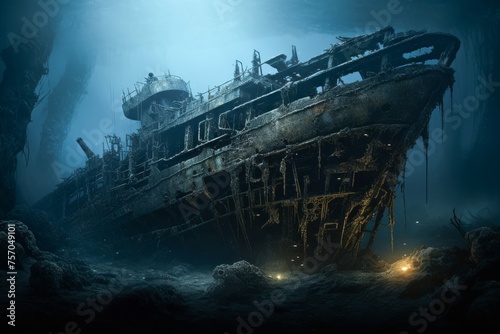 The ethereal beauty of a shipwreck embraced by the tumultuous oceantechnologysci fineon
