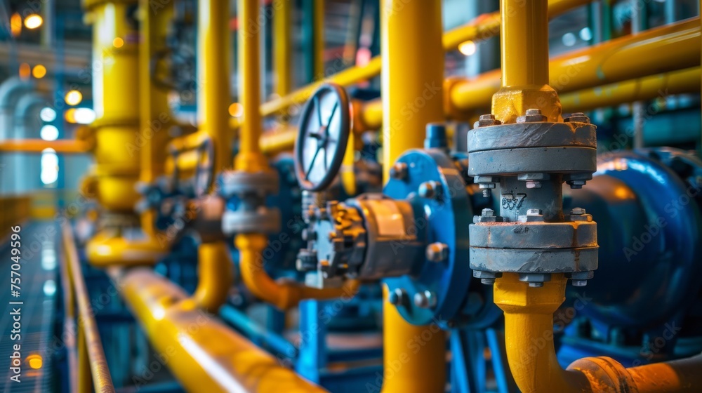 Gas and oil processing plant with pipe line valves Gas and oil processing plant with pipe line valves