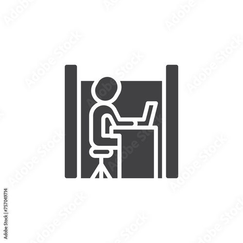 Office workspace cubicle vector icon
