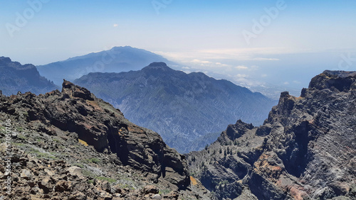 beautiful view of the mountains Roque de los Muchachos, Located on the top of the island of La Palma