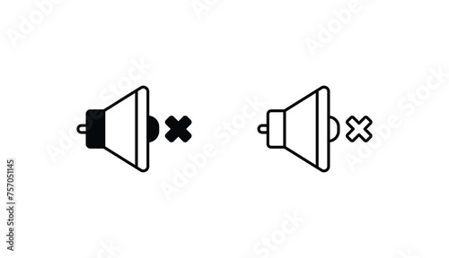 Mute icon design with white background stock illustration