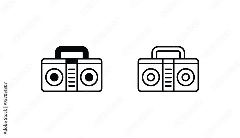 Boombox icon design with white background stock illustration
