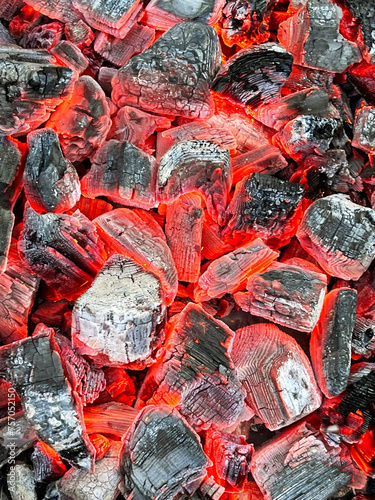 Close up view of hot coal