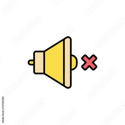 Mute icon design with white background stock illustration