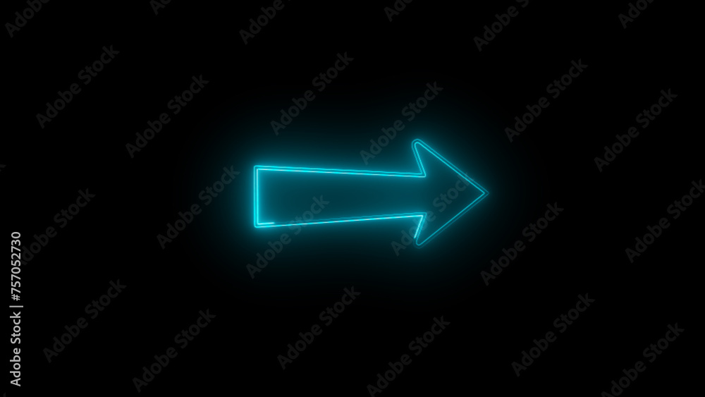Blue neon arrow on a black background. Trending image for your design or presentation. 3d illustration Blue neon arrow on a black background. Trending image for your design or presentation. 3d illustration
