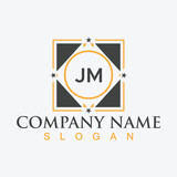 JM letter logo design, vector template for corporate business