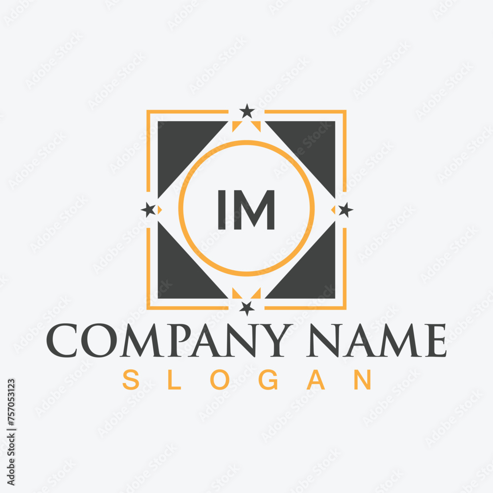 IM letter logo design, vector template for corporate business