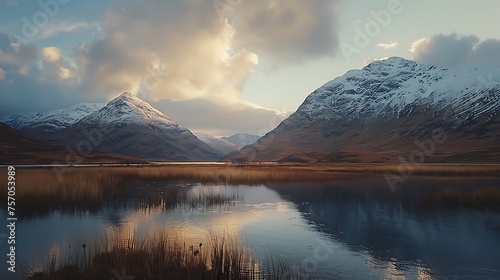 AI-generated visuals that echo the soul-stirring beauty of Scottish mountains, blending documentary-style photography with atmospheric immersive experience photo