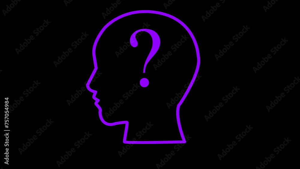 A question mark in the head. illustration. A question mark in the head. illustration.