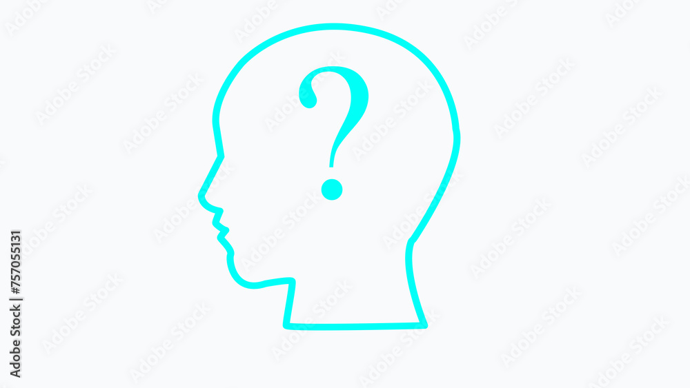 A question mark in the head. illustration. A question mark in the head. illustration.