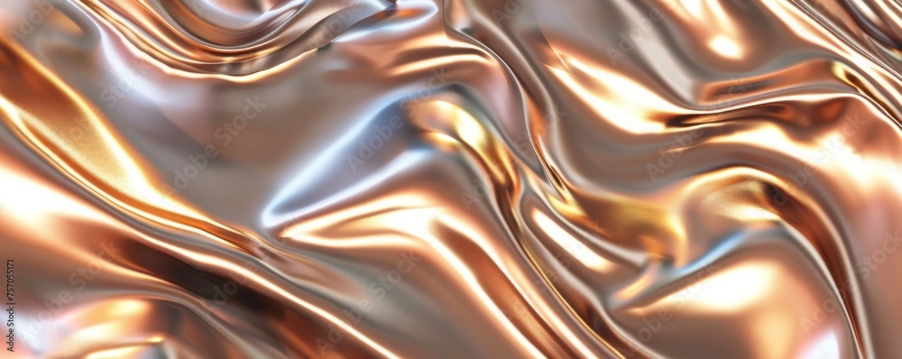 3D abstract wallpaper. Liquid smooth metal texture. Three-dimensional beige-gold background. Metal foil 3D abstract wallpaper. Liquid smooth metal texture. Three-dimensional beige-gold background. Metal foil