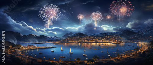 Fireworks festival in the main city in the island