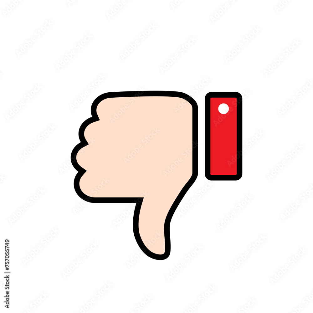 Thumb down icon vector in flat style. Dislike sign symbol Thumb down icon vector in flat style. Dislike sign symbol