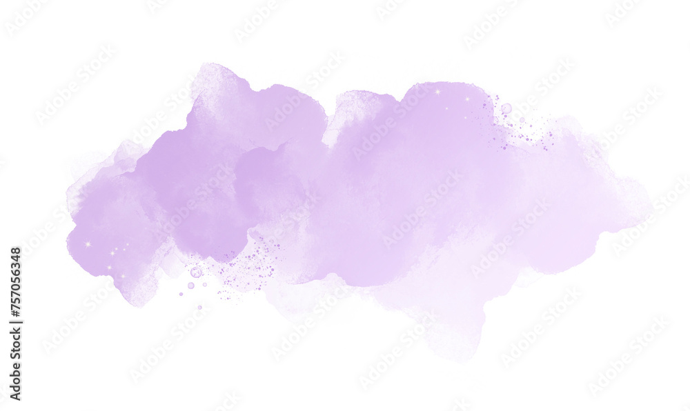 Pastel purple rose or pink watercolor brush stroke splash with luxury golden frame and glitter gold lines round contour frame for banner or logo wedding elements, png.	
