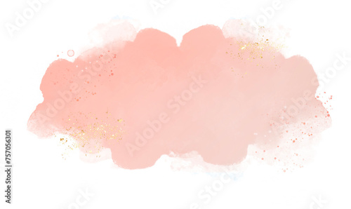 Abstract watercolor or alcohol ink art pink background element with golden crackers. Pastel pink marble drawing effect. template for wedding invitation,decoration, banner, background, png file photo