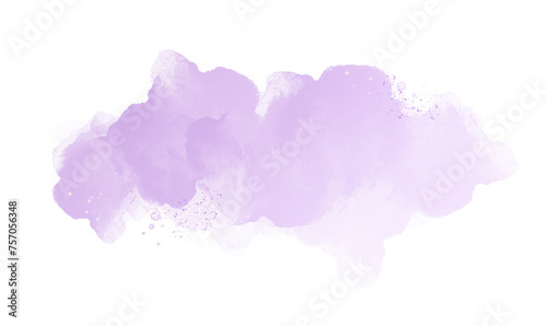Pastel purple rose or pink watercolor brush stroke splash with luxury golden frame and glitter gold lines round contour frame for banner or logo wedding elements, png.	

