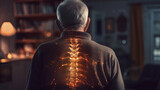 senior man spine pain concept