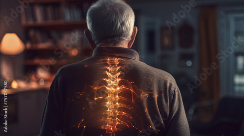 senior man spine pain concept