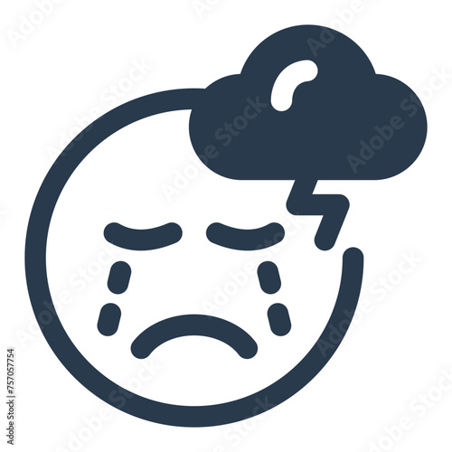 Depression alongside Anxiety Vector Icon Illustration