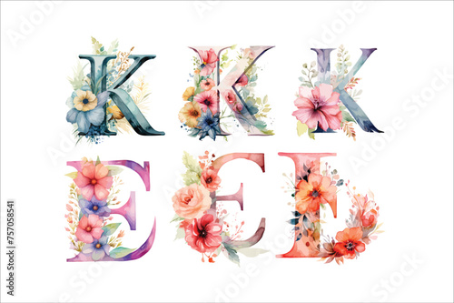 
A Watercolor Alphabet,  A Botanical Alphabet in Watercolor, Hand-painted Floral Letters, a Whimsical Watercolor Alphabet, and Elegant Floral Letters in Watercolor.
