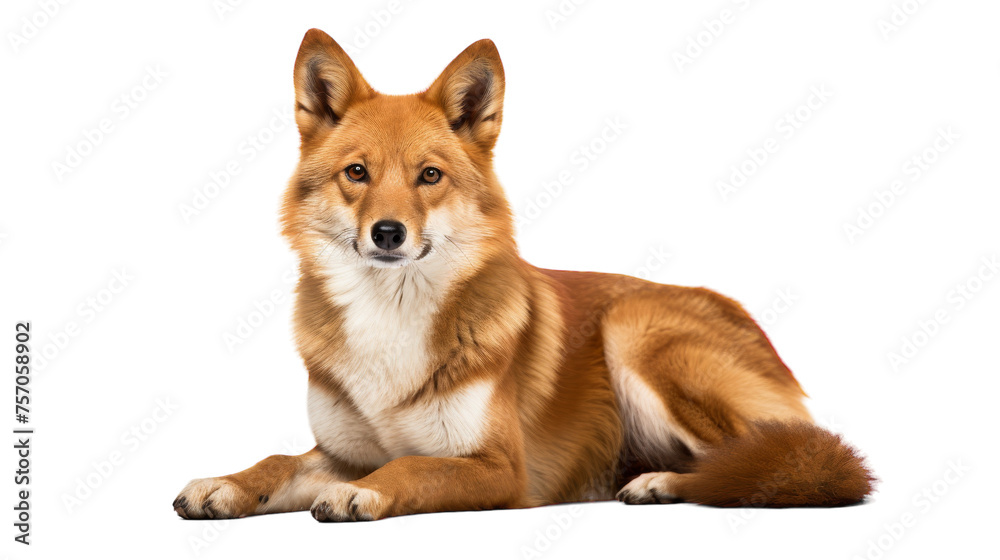 Majestic Dhole in a Blank Canvas on transparent background