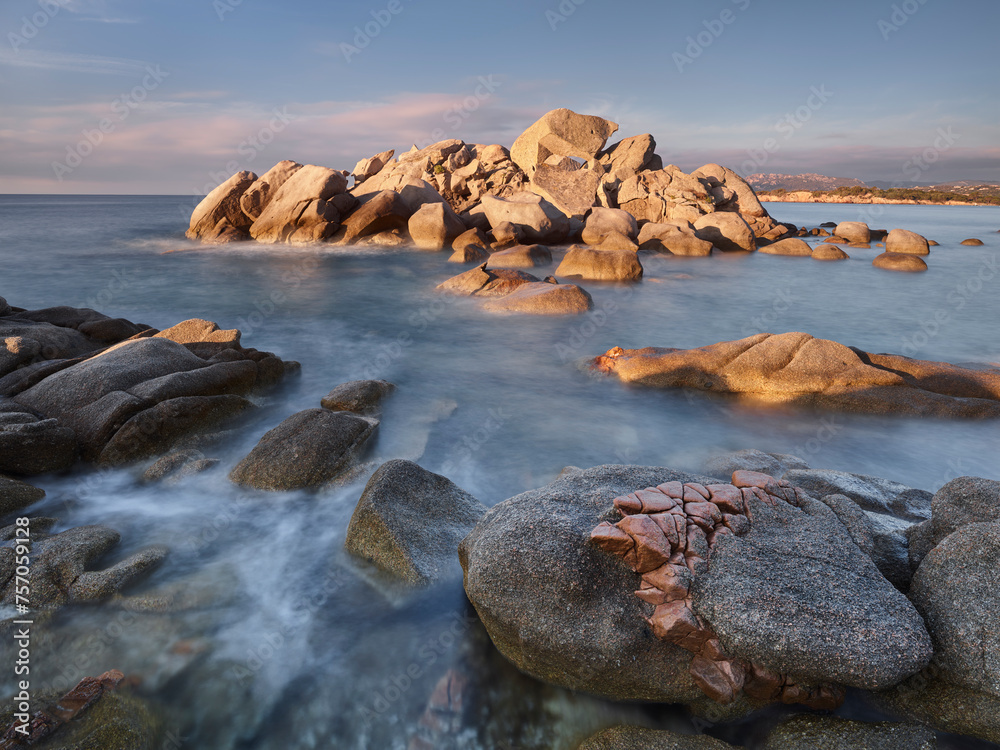 Felsen am Plage Palombaggia, Korsika, Frankreich Felsen am Plage Palombaggia, Korsika, Frankreich