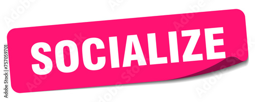 socialize sticker. socialize label