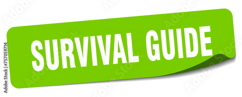 survival guide sticker. survival guide label