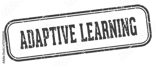 adaptive learning stamp. adaptive learning rectangular stamp on white background