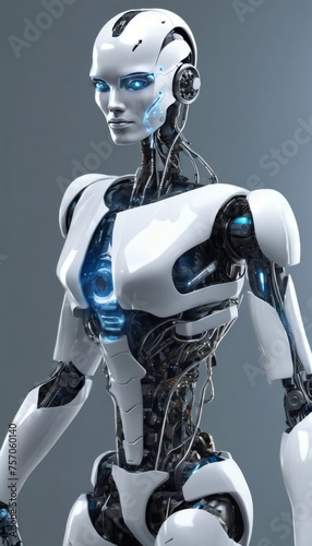AI Awakening: Exploring the Frontiers of Artificial Intelligence"Description: Capture the essence of artificial intelligence with a striking image of a futuristic android or robot engaged in complex t