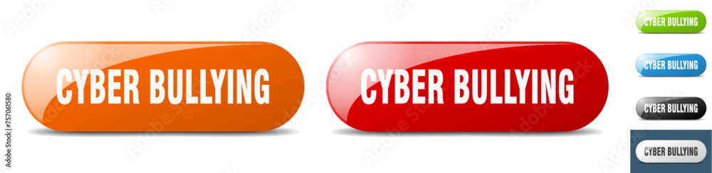 cyber bullying button. key. sign. push button set cyber bullying button. key. sign. push button set