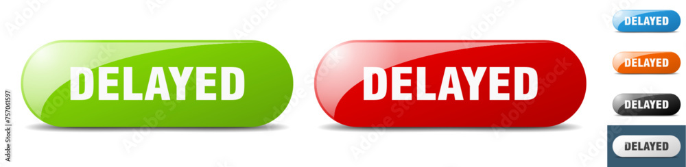 delayed button. key. sign. push button set delayed button. key. sign. push button set