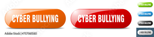 cyber bullying button. key. sign. push button set