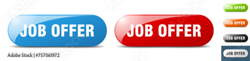 job offer button. key. sign. push button set