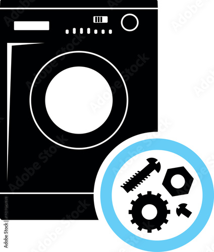 Washing Machine Repair Service. Vector illustration.